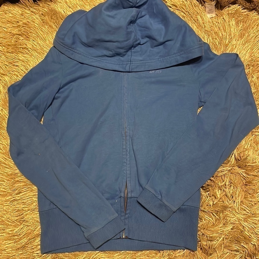 ๐
บAMERICAN Eagle Outfitters Blue Hoodedโ Zip Up Jacket
